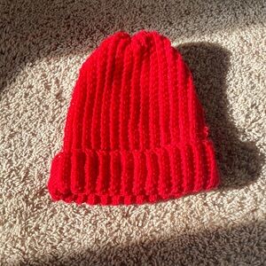 Cozy Red Knit Beanie for Kids